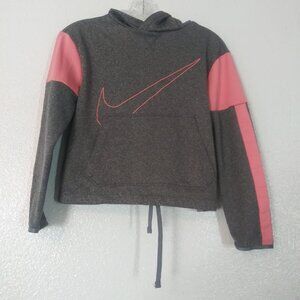 Nike girl's size L (14/16)  gray and pink Dri-Fit hoodie sweater